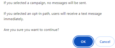 confirmation message
